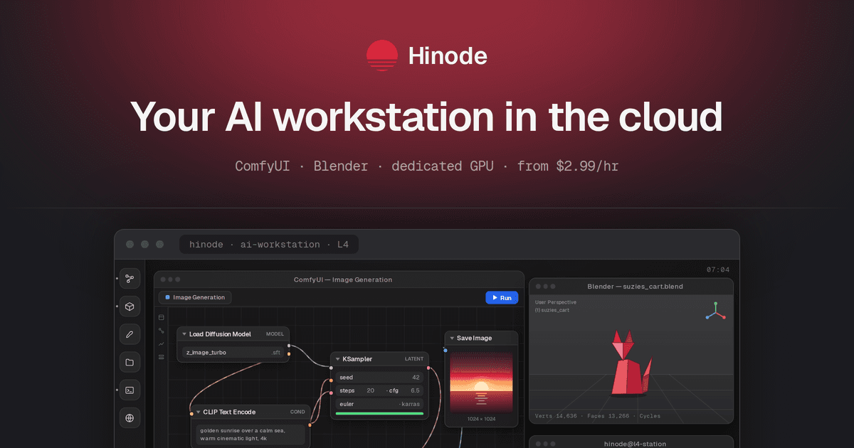Hinode — a full Linux desktop with a dedicated GPU for AI creators